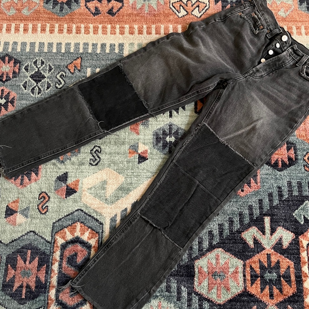 BDG Straight Leg Patchwork Jeans